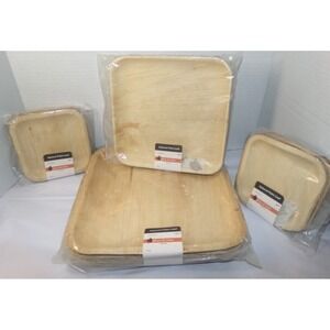 ASSORTED Sizes Palm‎ Leaf Square Plate 24 ct